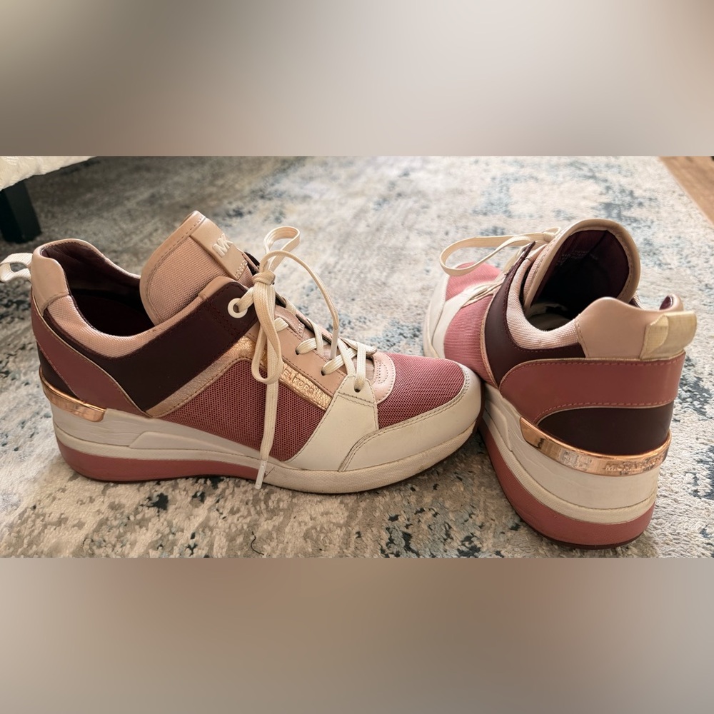 Michael Kors Pink and Cream High-Top Sneakers